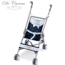 Cargar imagen en el visor de la galería, Silla de paseo muñecas azul marino De Cuevas Classic Romantic