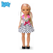 Cargar imagen en el visor de la galería, Vestido para muñeca Nancy ropa de verano blanco con lunares-(1)