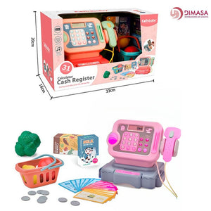 Caja registradora juguete calculadora rosa