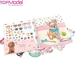 Cuaderno con pegatinas TopModel Dress me doggy