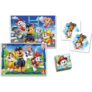 Edukit Patrulla Canina 2 puzzles juego de memoria y cubos