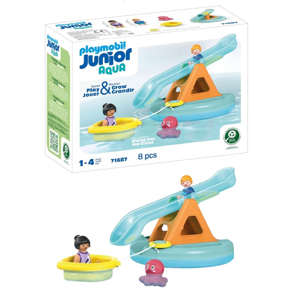 Playmobil Junior Aqua isla de baño con tobogán (71687)