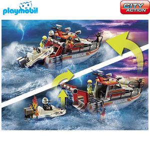 Playmobil 70140 barco rescate operativo extinción incendios