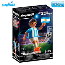 Cargar imagen en el visor de la galería, Playmobil jugador de fútbol Argentina Sports Action futbolista 71125
