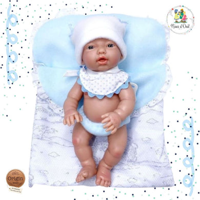 Baby doll Nines de Onil con saco muñecas azul 26 cm