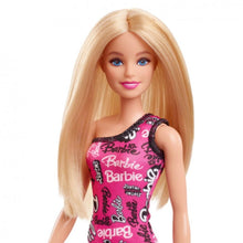 Cargar imagen en el visor de la galería, Muñeca Barbie vestido logotipo rubia
