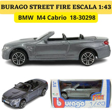 Cargar imagen en el visor de la galería, Burago 1 43 Street Fire BMW M4 Cabrio  ref. 1830298
