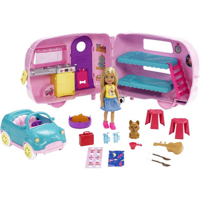 Caravana de Chelsea con muñeca y perrito Barbie