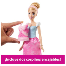 Cargar imagen en el visor de la galería, Muñeca Cenicienta 2 vestidos Princesa Disney
