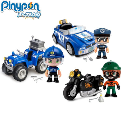 Coche policía Pinypon action con moto