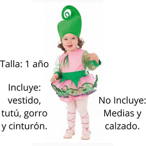 Disfraz bebé duende verde rosa