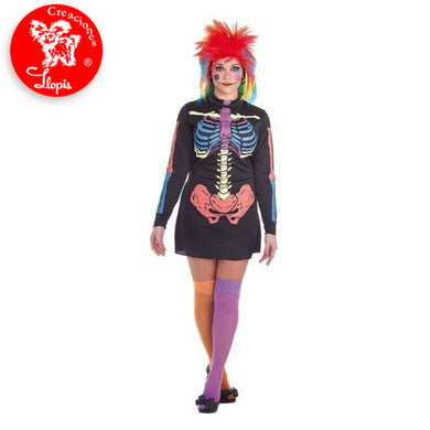 Disfraz mujer esqueleto color
