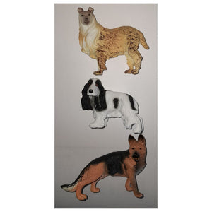 Figuras de perro Cocker Spaniel pastor alemán y escocés