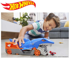 Hot Wheels tiburón mastica y transporta coches Mattel