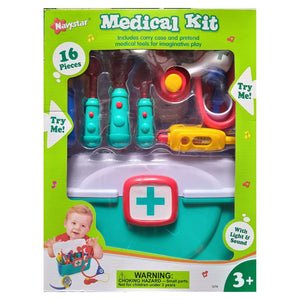 kit médico de juguete con accesorios de doctor en maletín-