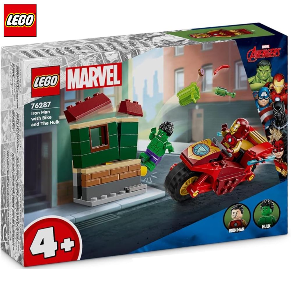 Lego 76287 Iron Man con moto y Hulk Marvel