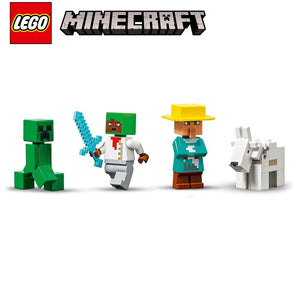 Lego Minecraft, aldeano de las nieves, cabra, pastelero y Creeper