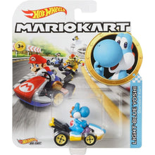 Cargar imagen en el visor de la galería, Light-Blue Yoshi Mario Kart Hot Wheels

