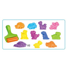 Cargar imagen en el visor de la galería, Arena mágica moldeable dinosaurios en maletin
