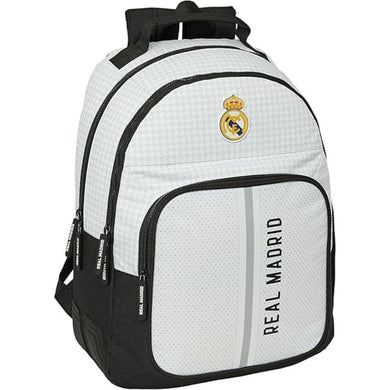Mochila Real Madrid doble cantoneras escolar 24/25