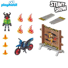 Cargar imagen en el visor de la galería, Moto con muro de fuego (70553) Playmobil Stunt Show
