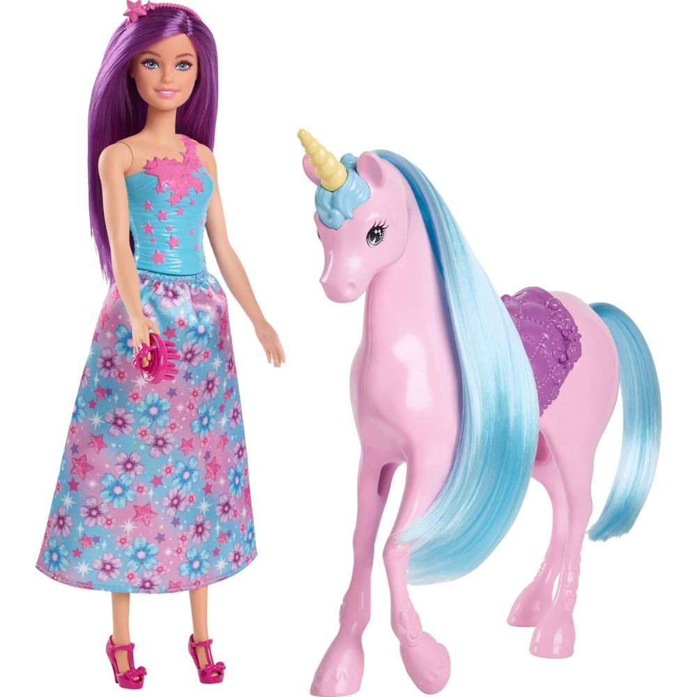 Muñeca Barbie y su unicornio