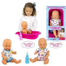 Cargar imagen en el visor de la galería, Muñeco bebe que hace pipi con bañera
