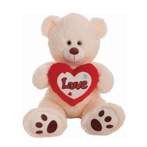 Peluche oso blanco corazón 65 centímetros