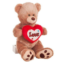 Cargar imagen en el visor de la galería, Oso de peluche 65 cm Tomy corazón letras love en purpurina
