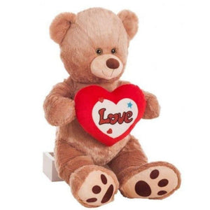 Oso de peluche 65 cm Tomy corazón letras love en purpurina