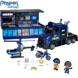 Pinypon action super camion de policia con moto y helicoptero