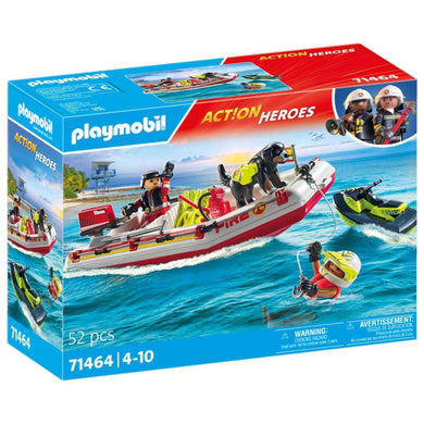 Playmobil 71464 bote de bomberos con moto acuática