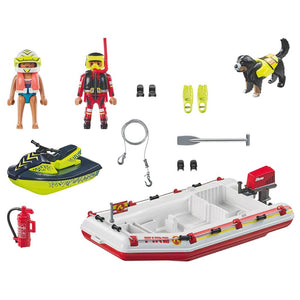 Playmobil 71464 bote de bomberos con moto acuática