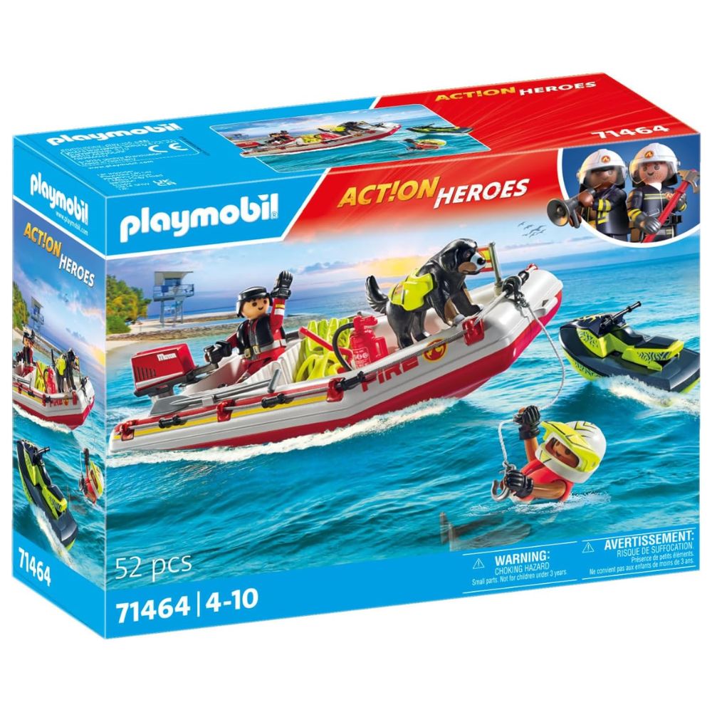 Playmobil 71464 bote de bomberos con moto acuática