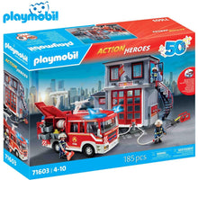 Cargar imagen en el visor de la galería, Playmobil 71603 bomberos camión y cuartel
