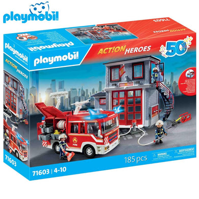 Playmobil 71603 bomberos camión y cuartel