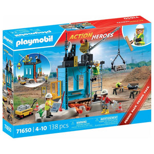Playmobil 71650 set de construcción con grúa