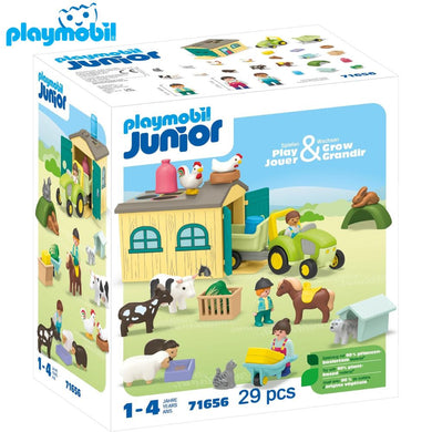 Playmobil 71656 junior granja con tractor y remolque