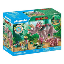 Cargar imagen en el visor de la galería, Playmobil 71821 familia de dinosaurios Triceratops
