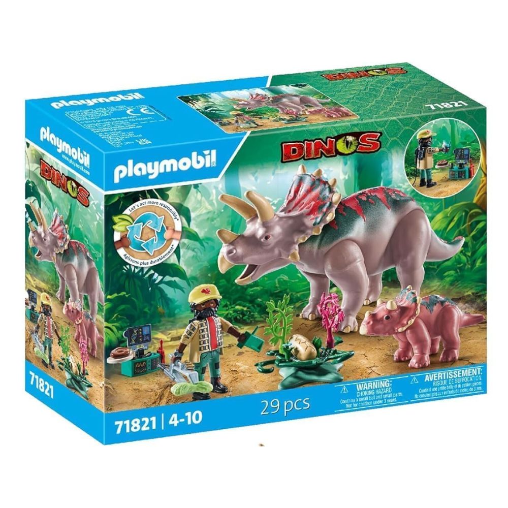 Playmobil 71821 familia de dinosaurios Triceratops