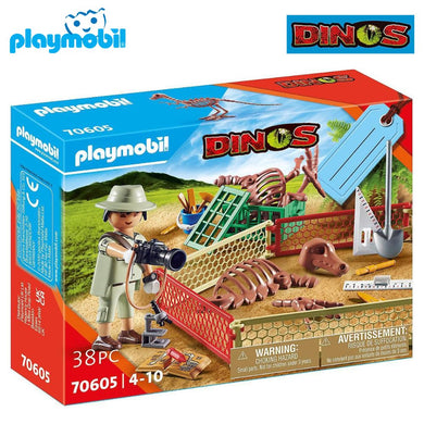 Playmobil dinos paleóntolo esqueleto dinosaurio 70605