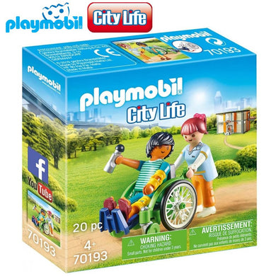 Playmobil paciente con silla de ruedas 70193 City Life