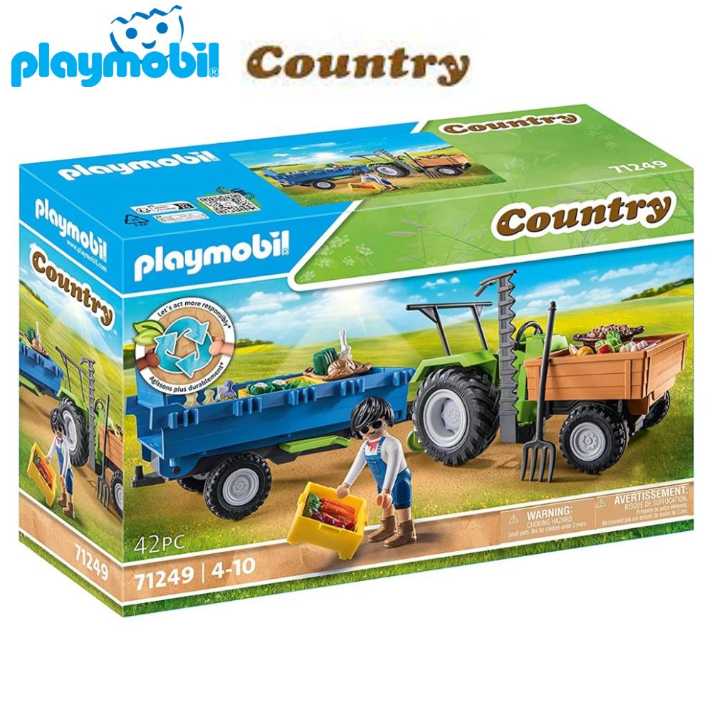 Playmobil tractor con remolque country 71249
