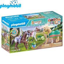 Cargar imagen en el visor de la galería, Playmobil Waterfall 3 caballos con sillas 71356
