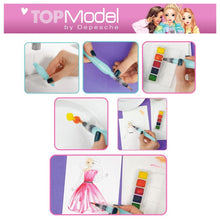 Cargar imagen en el visor de la galería, Top Model juego de acuarelas con plantillas de diseño
