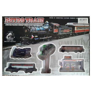 Tren eléctrico de juguete con vagones
