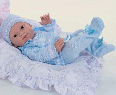 muñeco bebé recién nacido realista 37cm con cojin