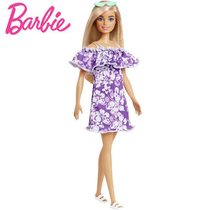 Barbie Love the Ocean Friends muñeca rubia vestido flores violeta