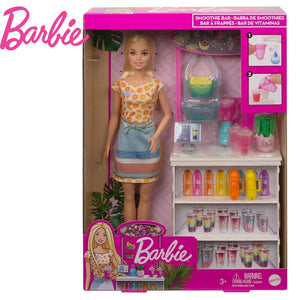 Barbie puesto de smoothies bar con muñeca rubia-(1)