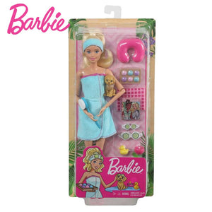 Barbie spa muñeca rubia con perrito bienestar (GJG55)-(2)
